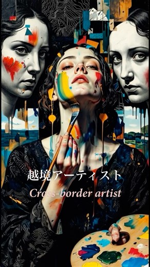 越境アーティスト #CrossBorderArtist #油彩 #リトグラフコラージュ