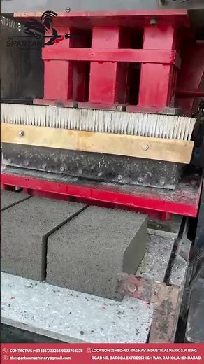 Watch how concrete blocks are made in seconds. 🧱⚡