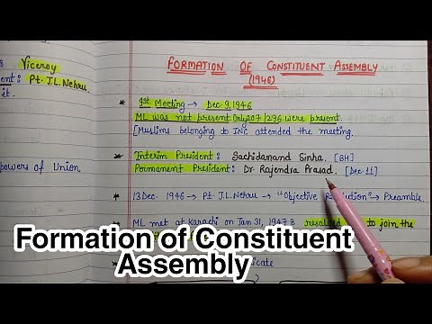 Formation of Constituent Assembly (1946)|| Handwritten Notes|| National Movement|| Modern India||