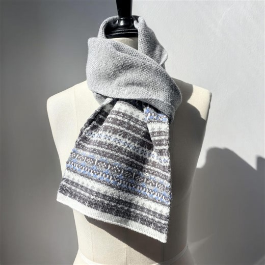 Hand-knitted Fair Isle Scarf, Double-layer Thickened Design, Unisex Scarf, Ideal Winter Warmth Gift - Etsy