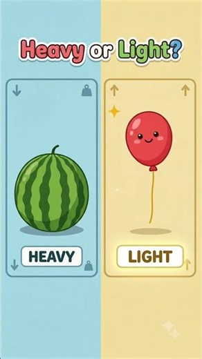 Heavy or Light? ⚖️ | Fun Learning for Kids! #toddlerslearning #ytshorts #kidsvideo