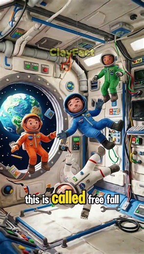 Why Do Astronauts Float in Space?#SpaceFacts#educationalshorts #ScienceExplained#ClaymationAnimation
