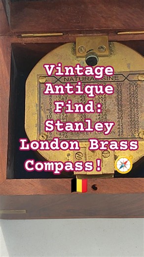 🌐RARE ANTIQUE FIND: SOLID BRASS STANLEY LONDON BRUNTON COMPASS! 🧭🕵️‍♂️