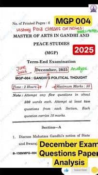 MGP004 December Exam 2025 Questions Paper Analysis IGNOU MA History by Siddhi Tiwari #all_ignou2025