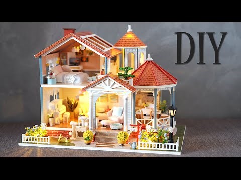 DIY Miniature Dollhouse Kit || ​Coloured Glaze Time - Relaxing Satisfying Video