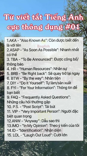 Từ viết tắt Tiếng Anh cực kỳ thông dụng P01 #english #englishlanguage #englishvocabulary #vocabulary #tba #tba_english