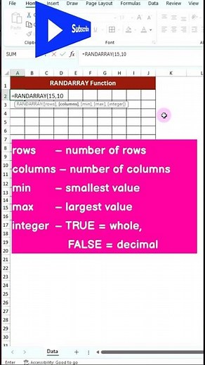 Excel RANDARRAY Function – Generate Random Numbers Easily!