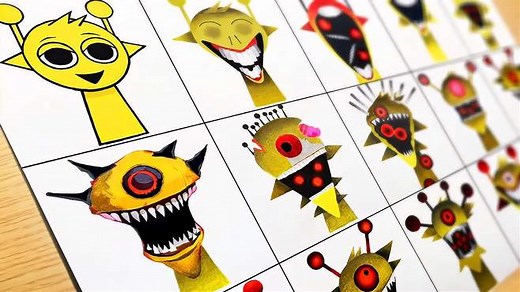 绘制节奏盒子的黄金人物，从第1阶段到12阶段