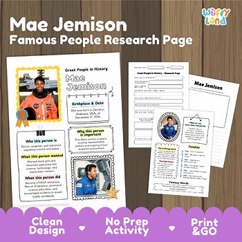 Mae Jemison Research Project | Black History Month & STEM Activity