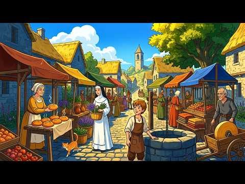 A Calm Day in a Medieval Village 🌿 From Dawn to Dusk – Ghibli Style Medieval