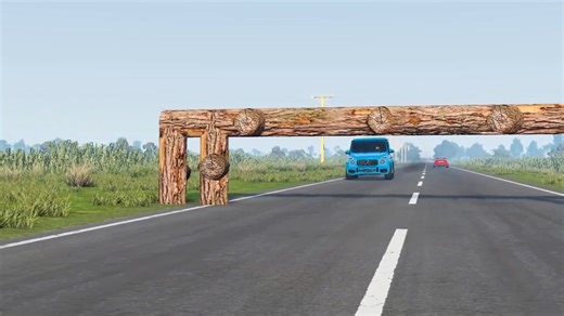 Cars vs Log Trap - BeamNG.Drive | Drive Gameplay