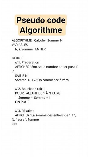 algorithme pseudo code algorithmique #algorithm #programmation
