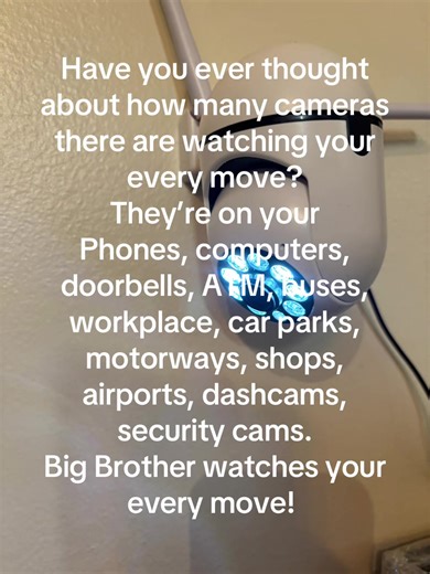 Worried about Big Brother? Digital ID? Tech Takeover? Cameras are everywhere and watching your every move. So much so they can predict your movements, target your advertising. You cannot hide ‘they’ know what you did last summer! Your socials are monitored is is no such thing as freedom of speech anymore. #camera #bigbrother #freedomofspeech #freedom #survalance