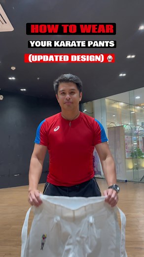 How to wear your karate pants (updated design). 🥋 #karate #tiktoksportsph #martialarts #howto #tutorial #sportsontiktok