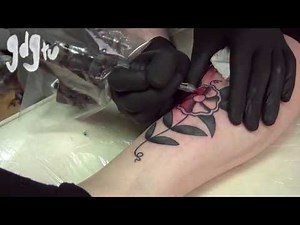 Traditional Flower Tattoo - Tattoo Being Done in Time Lapse