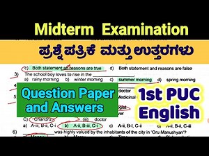 1st PUC English Midterm Exam 2025 Question Paper Key Answers