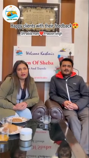 Queenofsheba Tourandtravels on Instagram: "Thank you Shradha Mam and Prasoon Sir for sharing your experience ❤ . . To book your package with us kindly DM or contact on:+91-8493077577 . . #jktourism #instagram #guestreview #happycliënt #viralreels"