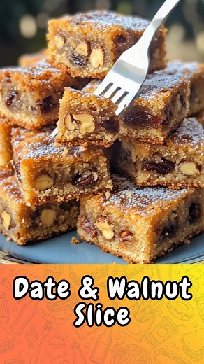 Date & Walnut Slice: Soft, Nutty & Caramel-Sweet – The Classic Aussie Tea-Time Favourite! | Cooking Lovers