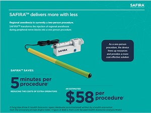 Using SAFIRA™ for Regional Anesthesia procedures could help save time and money - NYSORA