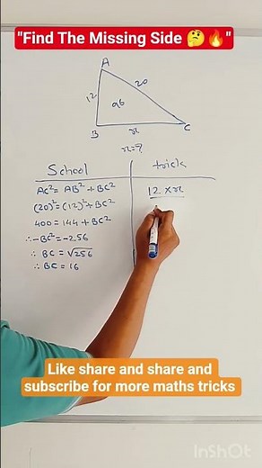 Pythagoras Theorem Made Easy | Find Missing Side of Triangle Step by Step | Maths Short