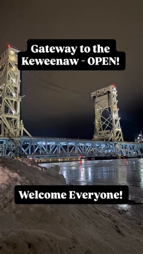 Keweenaw Snowmobile Club on Instagram: "The crossing at Portage Lake Lift Bridge is OPEN for the 25/26 season! Welcome snowmobilers to the best trails in the UP (in our opinion)! Thanks to City of Houghton for all the snow! ❄️ #keweenawtrails #keweenawsnowmobileclub #keweenaw #trailgrooming #snowmobileseason #adventurenorth #adventurenorth #keweenawpeninsula #visitkeweenaw #pistenbully"