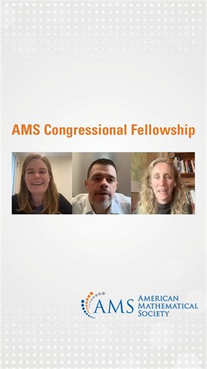 3.1K views · 32 reactions | “How Much Mathematics is Used?” AMS Congressional Fellows Answer Past Fellows James Ricci, Lucia Simonelli, and Ellen Urheim tell you, and discuss parallels between working on mathematics and government bills. Interested in applying? Link in comments. | American Mathematical Society | Facebook