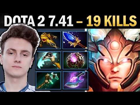 Invoker Dota 2 7.41 with 19 Kills and Force Staff