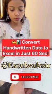 💥📋 Fastest Way to Convert Handwritten Data to Excel | Just 1 Minute! ⌛#excelwalesir #exceltraining
