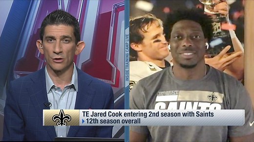 “We are sticking together as a team.” 💪 New Orleans Saints TE Jared Cook joined Andrew Siciliano to talk all things training camp, adjustments this season, and building team chemistry 👇 📺: Inside Training Camp LIVE | NFL Network
