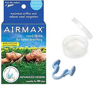 AIRMAX Nasal Dilator for Better Breathing – Natural, Comfortable, Breathing Aid Solution for Maximum Airflow and Reduced Nasal Congestion (Small - Blue)