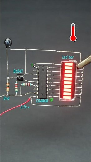 Temp sensor circuit #experiment #scienceproject