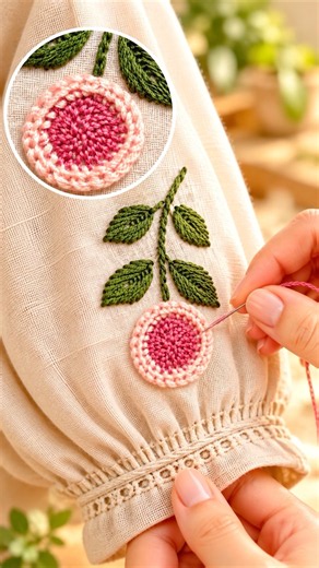 Easy Rose Sleeve Embroidery 🌹