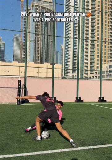 Bro doin crossovers in football🤣#football #soccer #1v1 | basketball players playing soccer