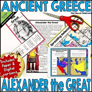 Alexander the Great Ancient Greece Differentiated Reading, Notes, & Map Activity