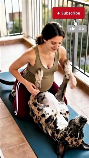 Girl Doing Cute Yoga With Dog 🐶 | Funny Pet Workout Moments #shorts #DogYoga #trending