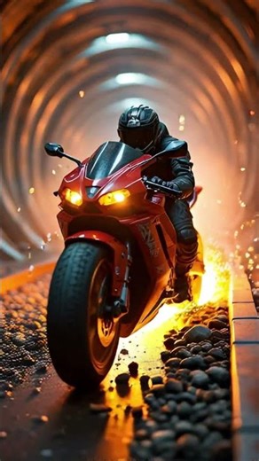 Futuristic Motorbike Racing Through Cyber City