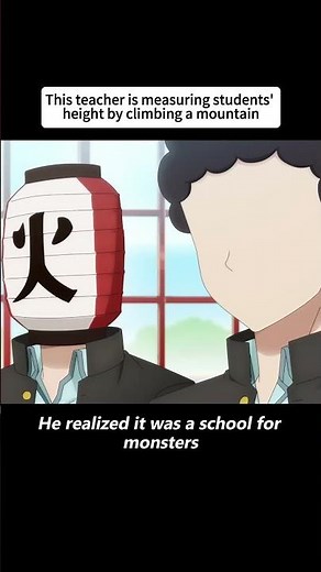 This teacher is measuring students' height by climbing a mountain #anime #animeweeb #animeedit