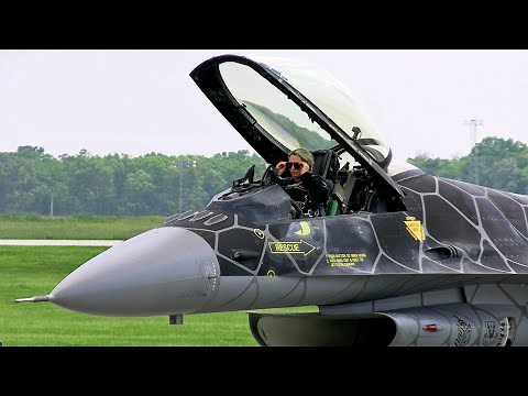 F-16 Viper Pilot Aimee "Rebel" Fiedler Demo - McGuire AFB Airshow 2023