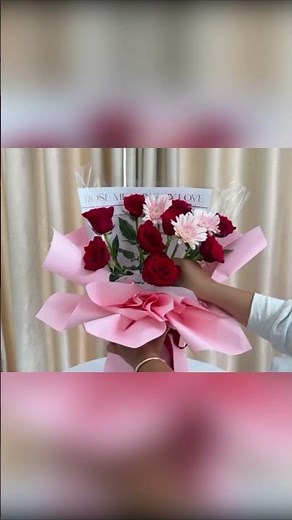Beautiful Romantic Flower Bouquet 🌸 Red Roses & Pink Blooms Arrangement 💐-02