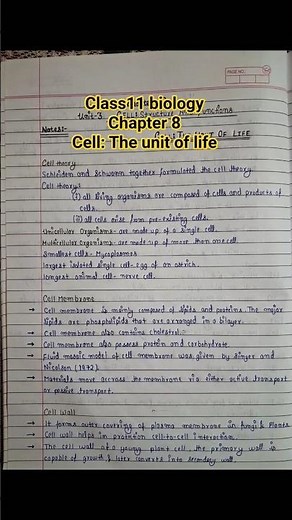 Class 11 biology chapter 8 Cell: The unit of life #biology #class11 #trending #cbse #exam #notes