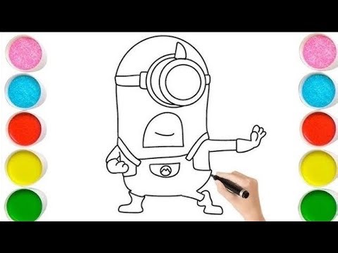 How to drow easy step mega minion drowning coloring for kids