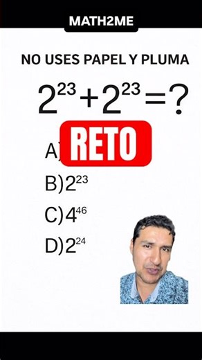 Addition of powers with base 2 challenge #mathematics