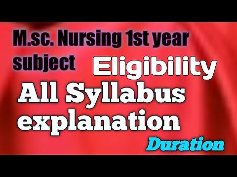 M.sc Nursing 1st year syllabus and subjects, eligibility, Duration || Speciality subjects for M.Sc
