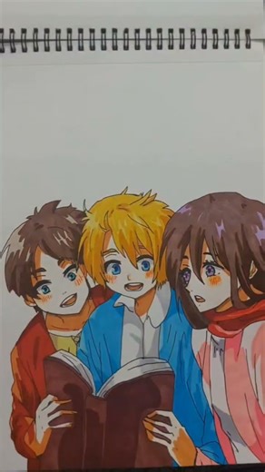 Eren, Mikasa and Armin Drawing #Attack on Titans #Anime