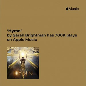 35K views · 2.3K reactions | The title track from Sarah's uplifting 2018 'HYMN' album reached 700,000 plays on Apple Music! Listen to this incredible song and more at https://music.lnk.to/NOk4pC | Sarah Brightman | Facebook