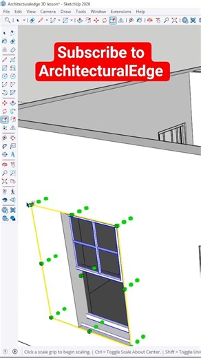 How To Scale Window Components In SketchUp 2026 #shorts #architecturaledge #3dmodeling