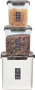 Airtight Food Storage Containers，BPA-Free Plastic Food Storage Containers with Lids, Suitable for Storage Containers for Flour, Sugar, Vegetables, Fruits and Dry Food (3 Sets)