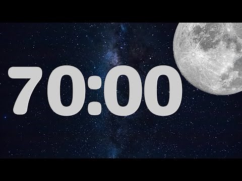 70 Minute Timer with Calm Piano Music | Fun Moon Timer with Music for Classroom | Piano Alarm at End