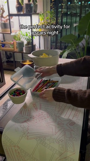 Movie Night Coloring Table Runner