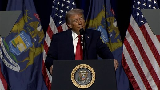 President Trump claims US economy is 'booming' in Detroit speech